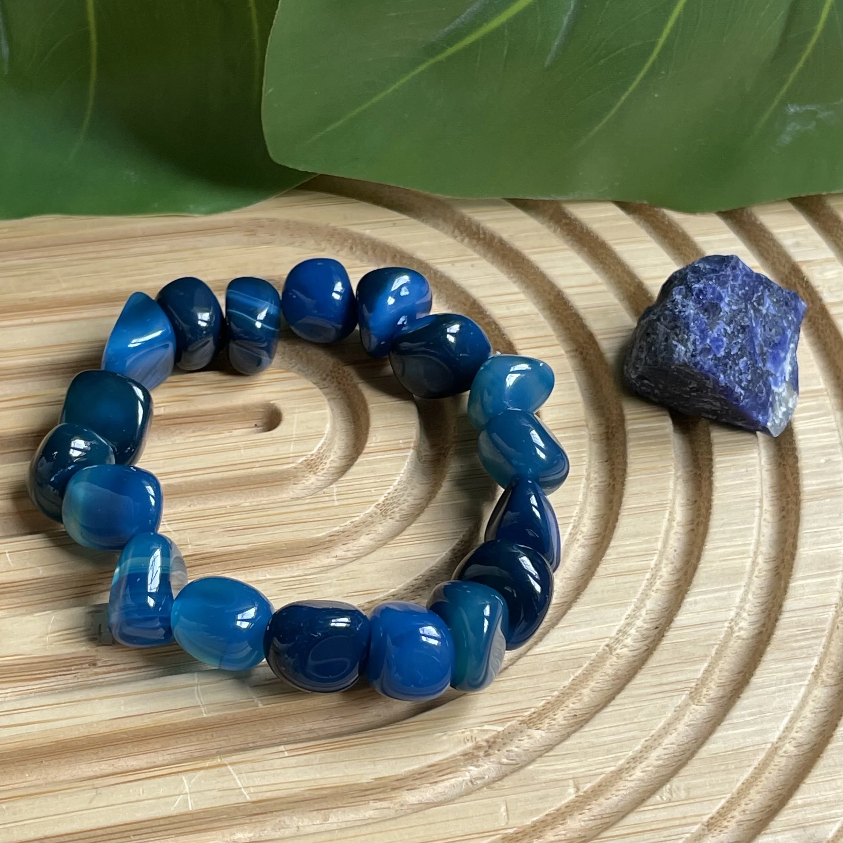 Bracelet agate bleu