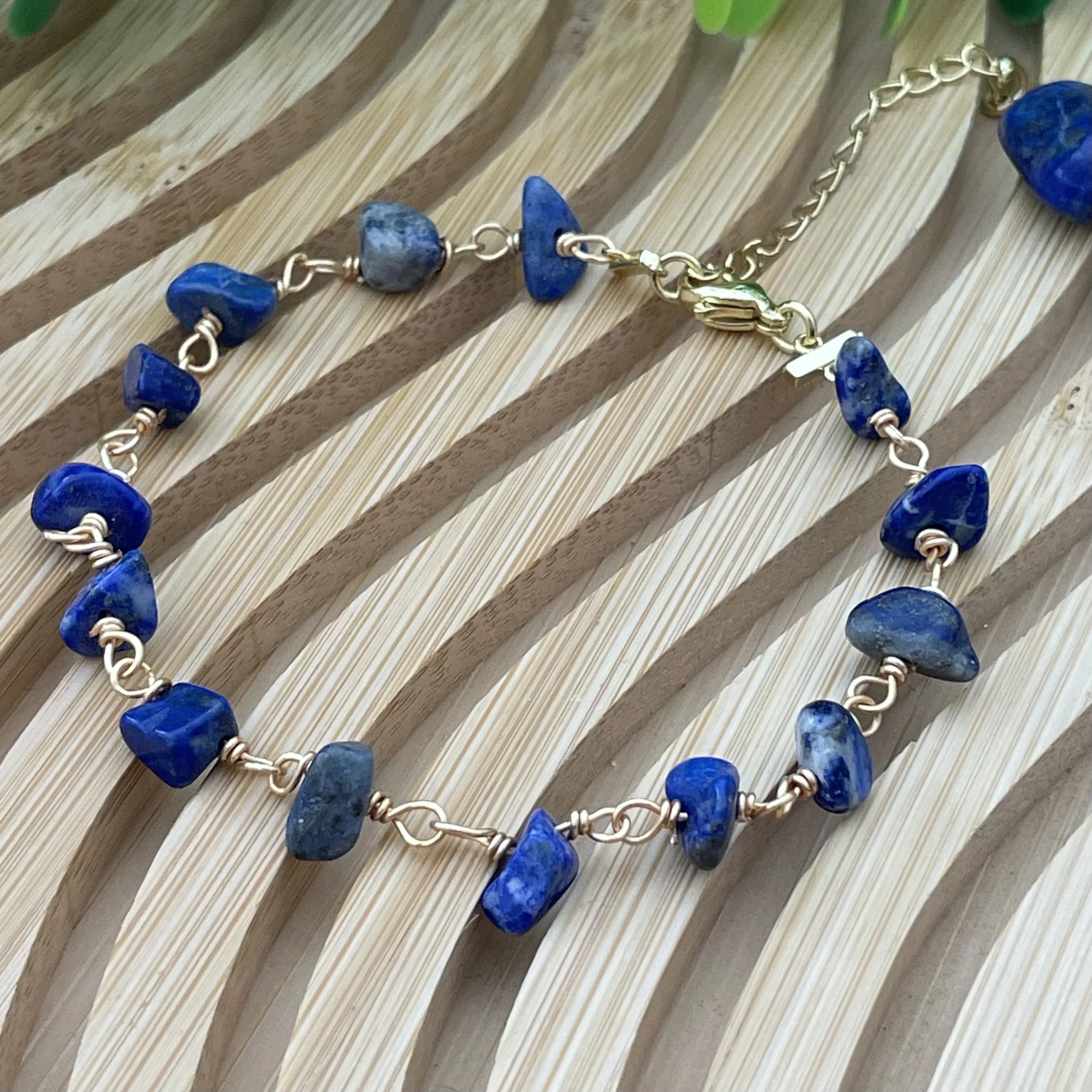 Gourmette lapis lazuli