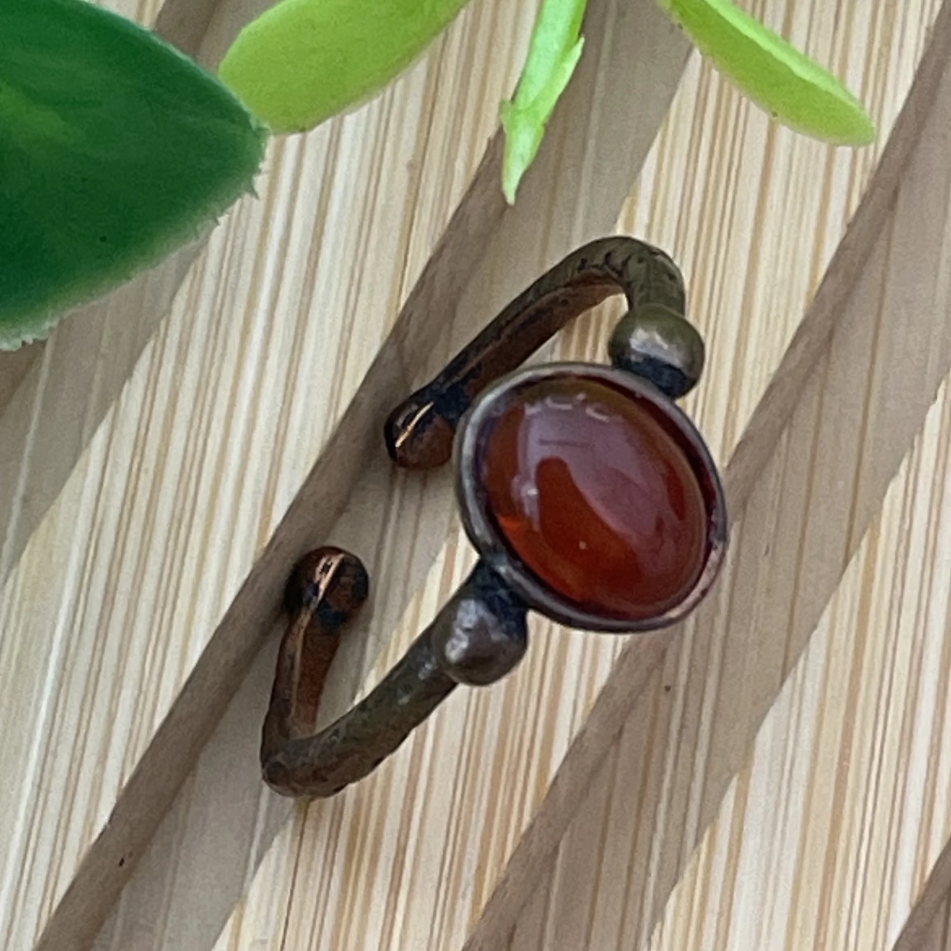 Bague en cuivre et cornaline