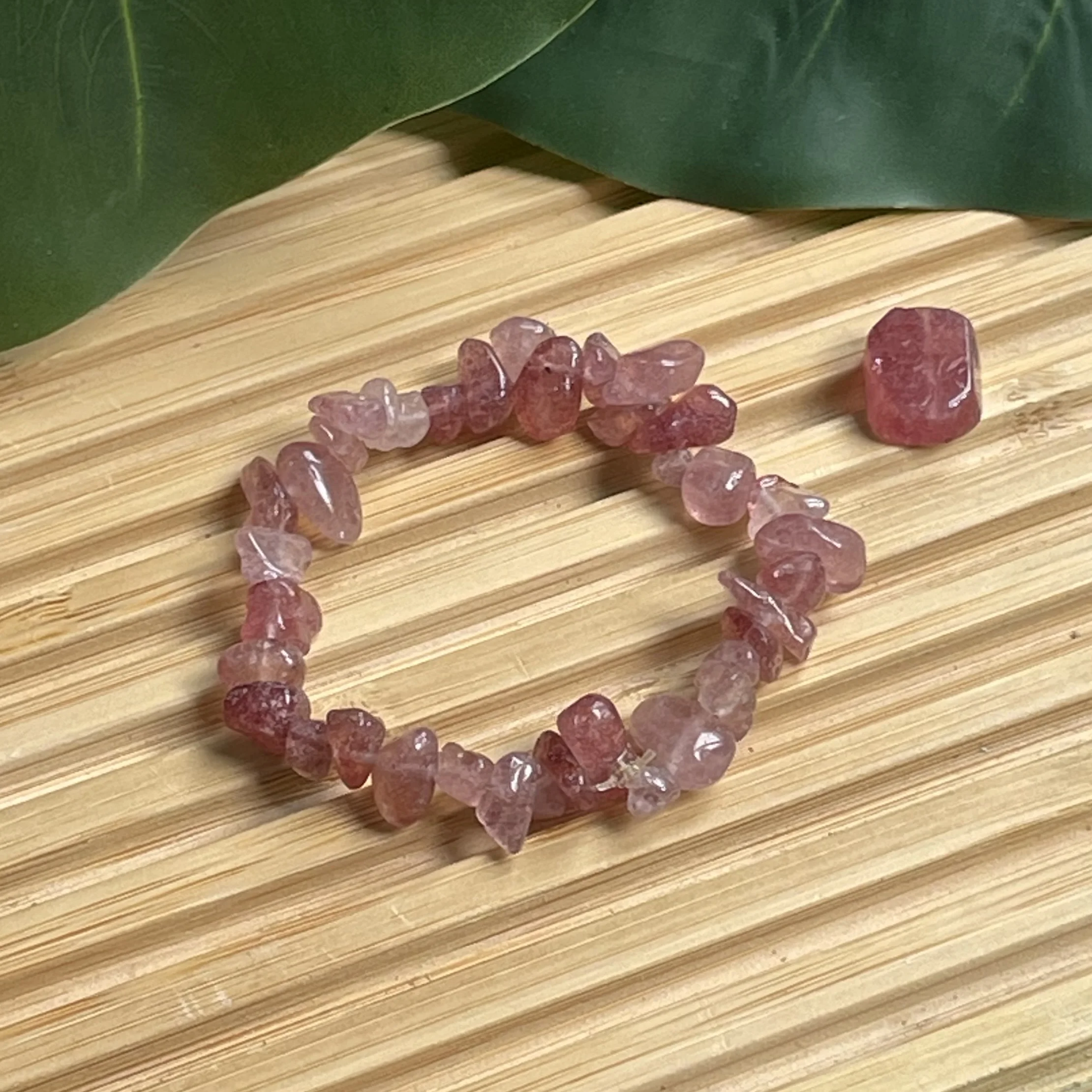 Bracelet chute quartz fraise