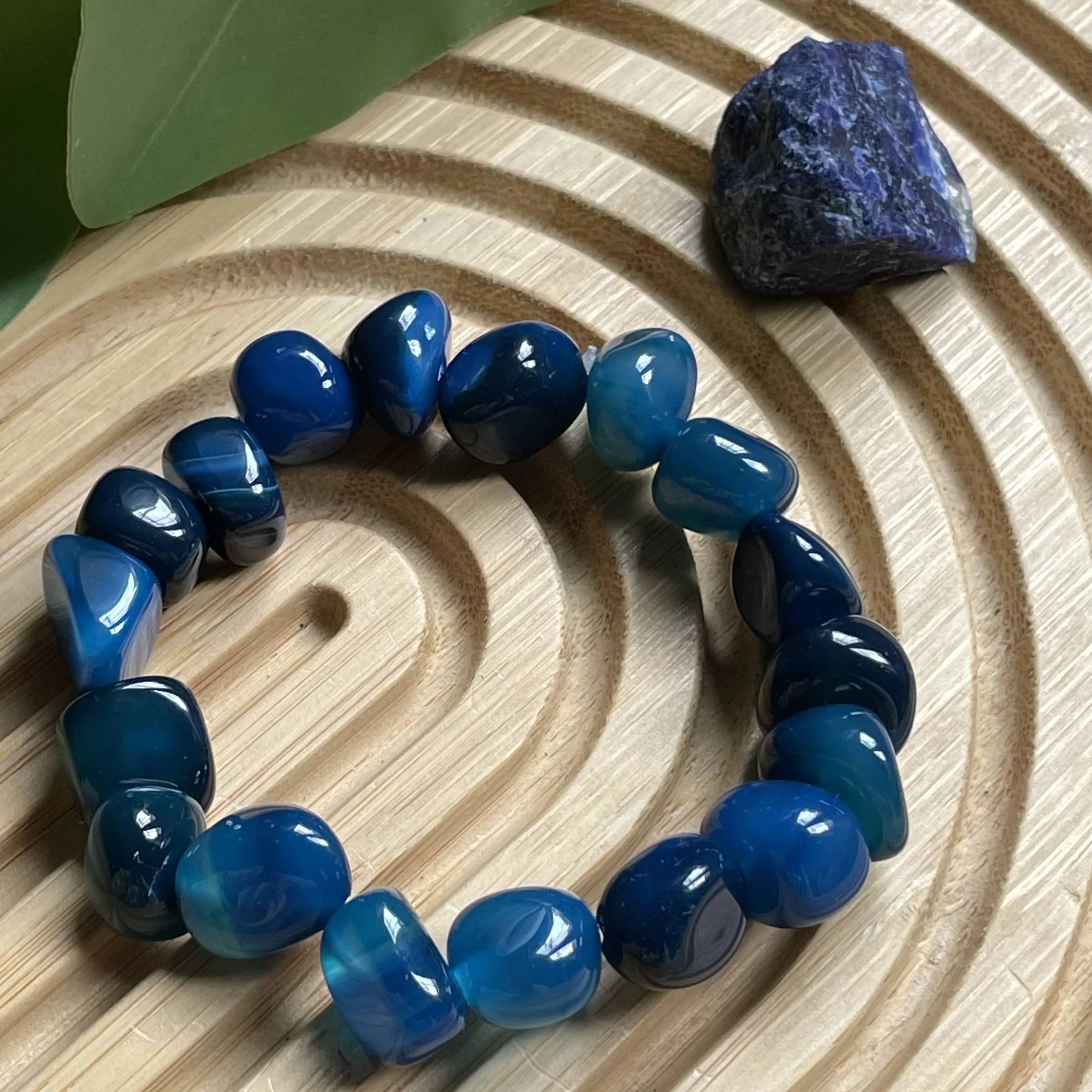 Bracelet agate bleu