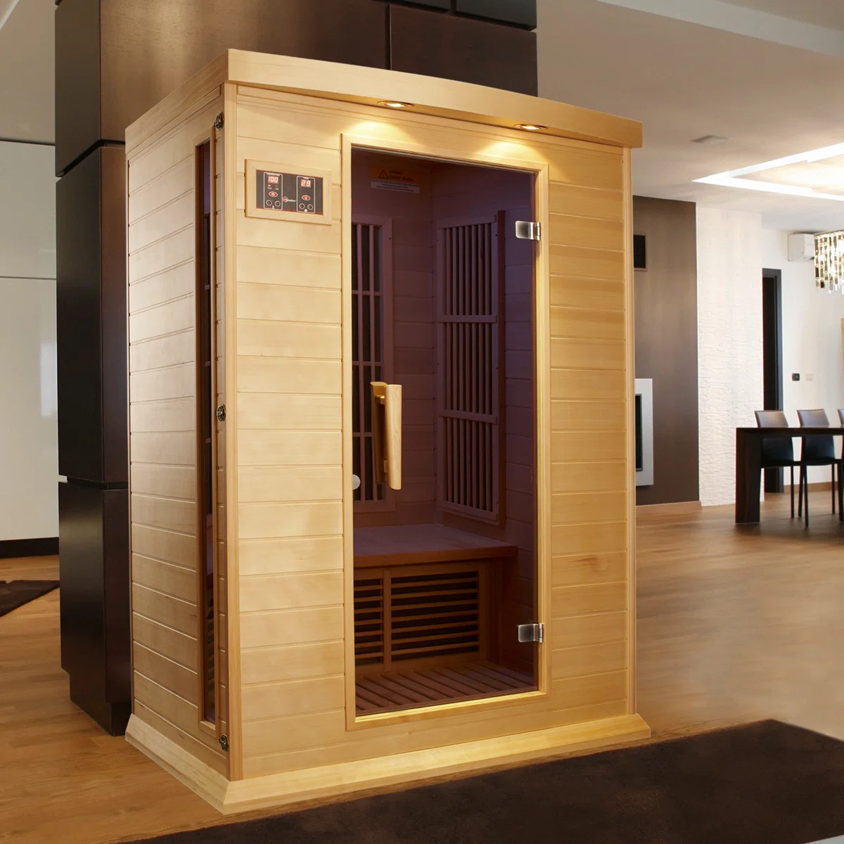 Dynamic Infrared Toulouse 2 Person Bluetooth Compatible FAR Infrared Hemlock Sauna