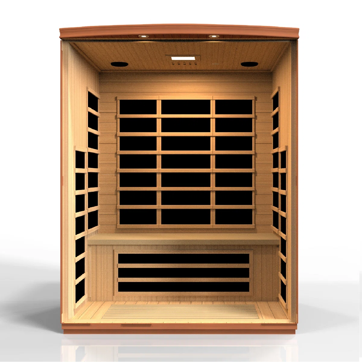 Dynamic Infrared Lugano 3 - Person Bluetooth Compatible FAR Infrared Sauna with Remote Control in Hemlock