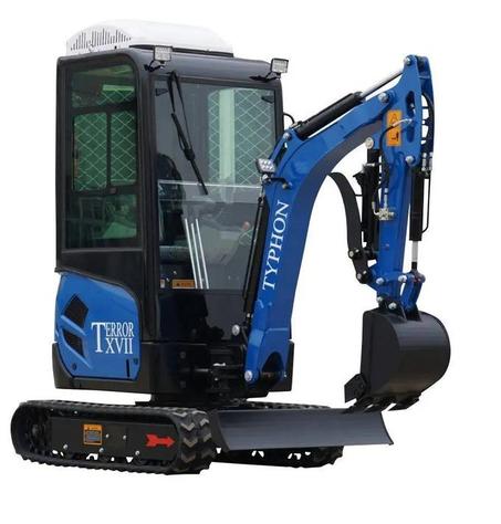 2025 4000 lb TYPHON TERROR XVII Cabin Mini Excavator Rubber Track with Kubota D902 Diesel Engine