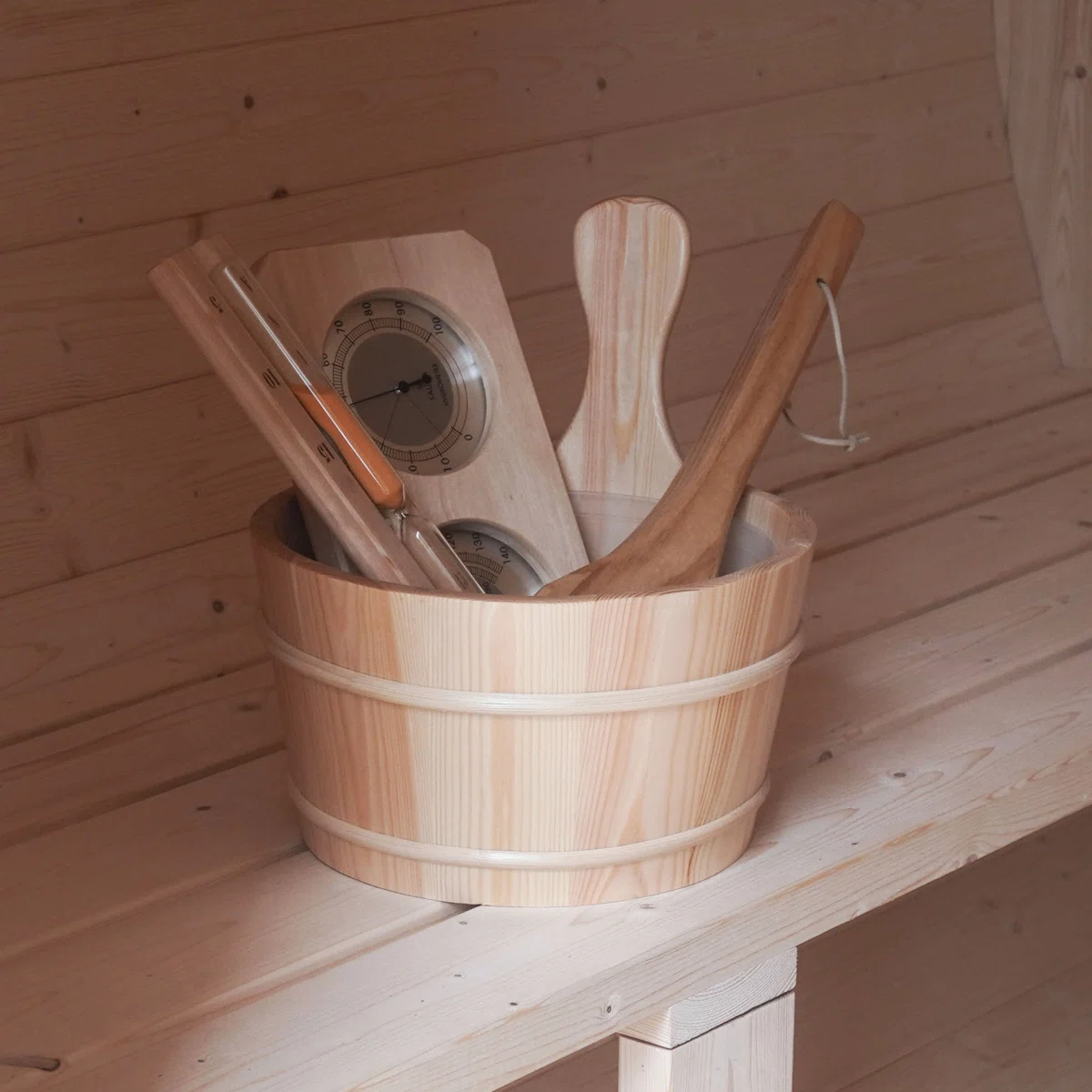 Outdoor or Indoor White Finland Pine Wet Dry Barrel Sauna - 2-4 Person - Front Porch Canopy - 4.5 kW UL Certified - Bitumen Shingle Roofing