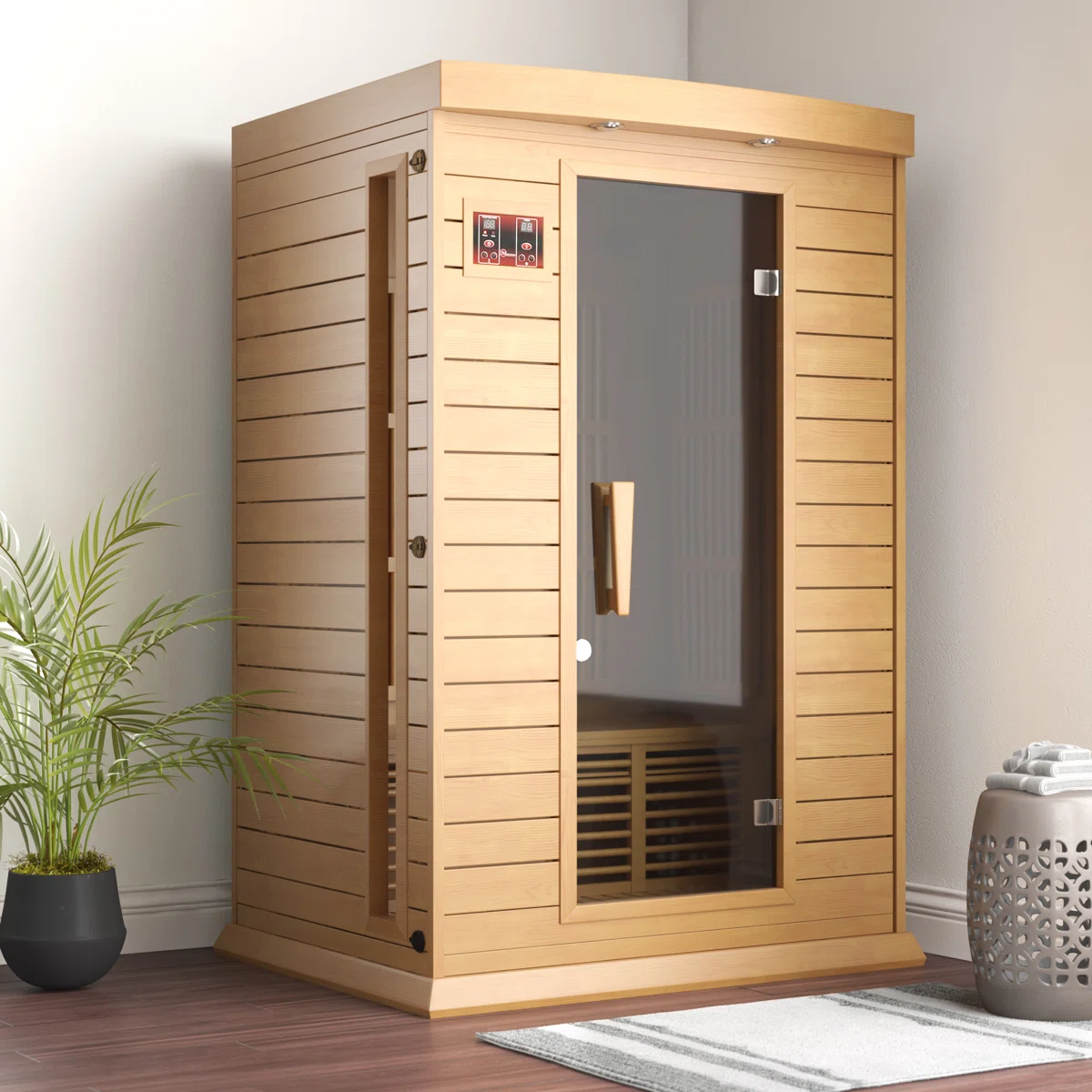 Dynamic Infrared Toulouse 2 Person Bluetooth Compatible FAR Infrared Hemlock Sauna