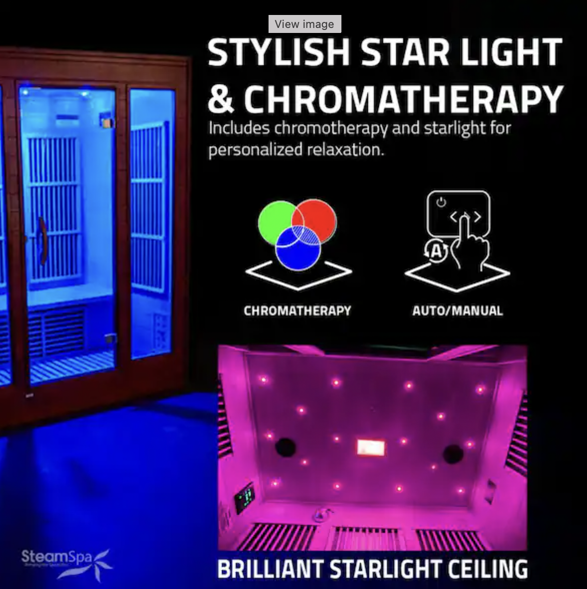 Home Sauna Room 2-Person Hemlock Wooden Indoor Infrared Sauna Spa with Touch Control Panel