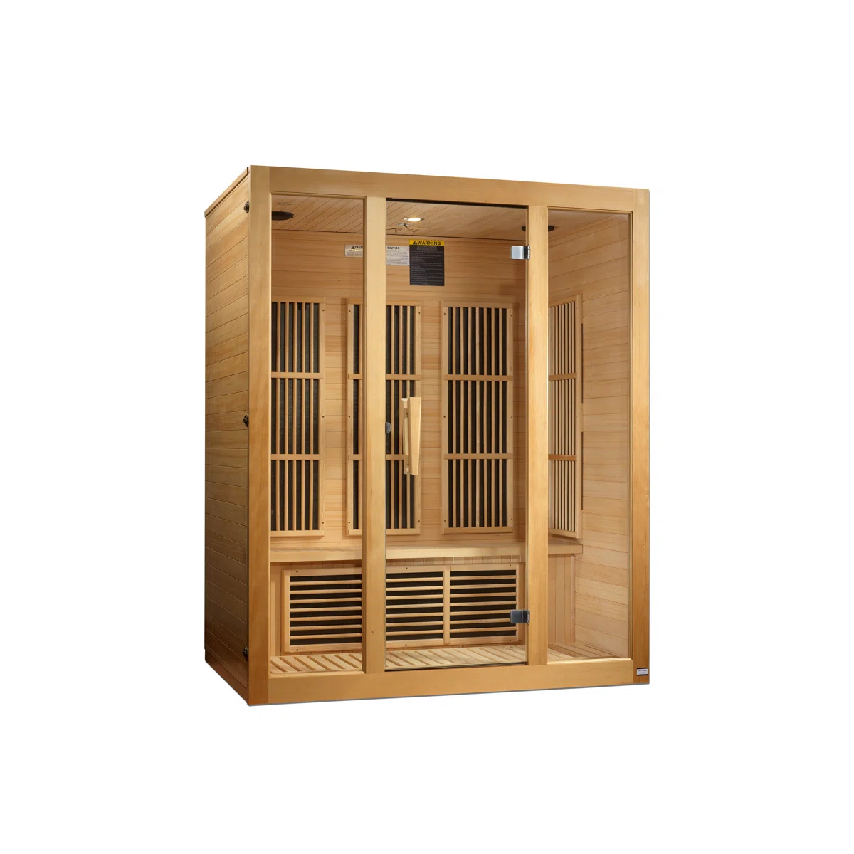 Dynamic Bellevue 3-Person FAR Infrared Sauna with Bluetooth in Canadian Hemlock