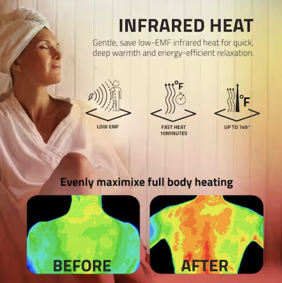 Home Sauna Room 2-Person Hemlock Wooden Indoor Infrared Sauna Spa with Touch Control Panel