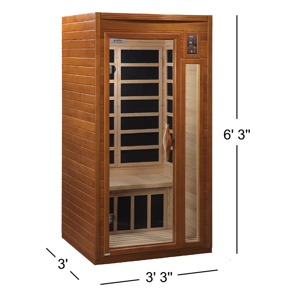 DYNAMIC SAUNAS Barcelona 1- to 2-Person Low EMF FAR Infrared Sauna with Red Light Therapy & Bluetooth Speakers