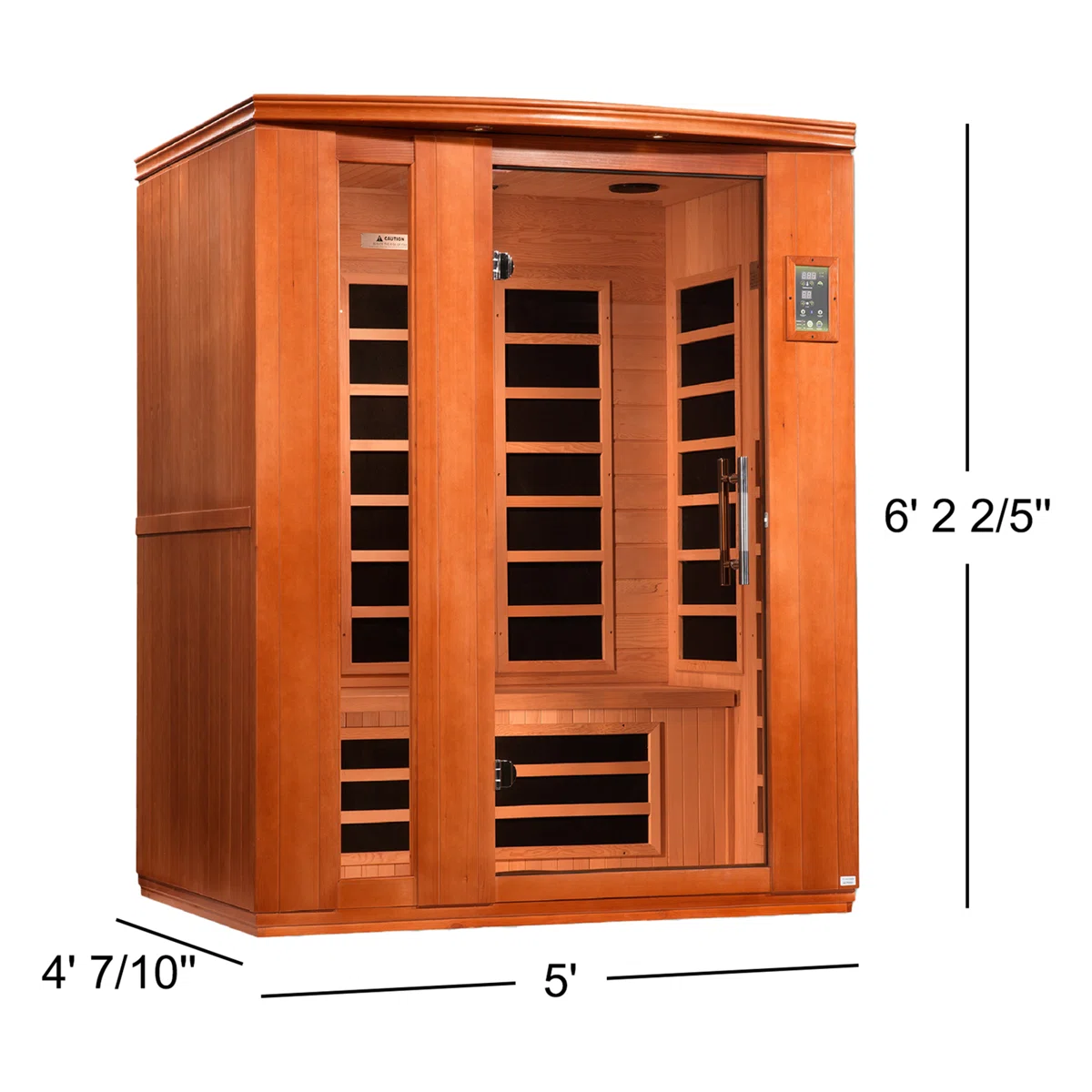 Dynamic Infrared Lugano 3 - Person Bluetooth Compatible FAR Infrared Sauna with Remote Control in Hemlock