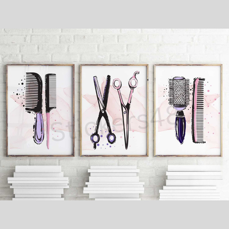 Tableaux décoratifs de salon de coiffure pour femme