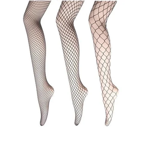 Pack trois les bas fishnet noir pour femme (tailles standard  M _ XXL )