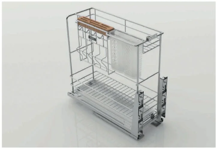 Panier coulissant pour armoire porte-couteau et bac à ustensiles 20CM 25CM