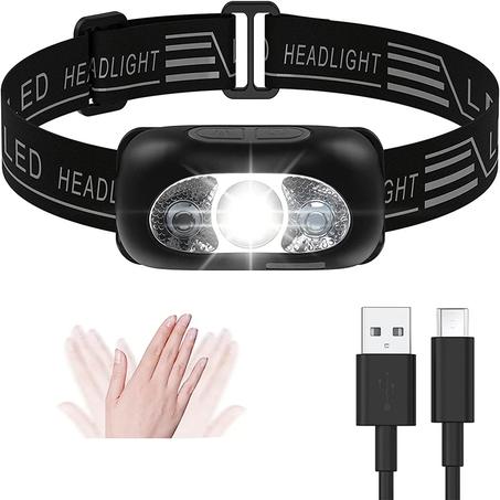 Mini Lampe Frontale avec Détection de Mouvement