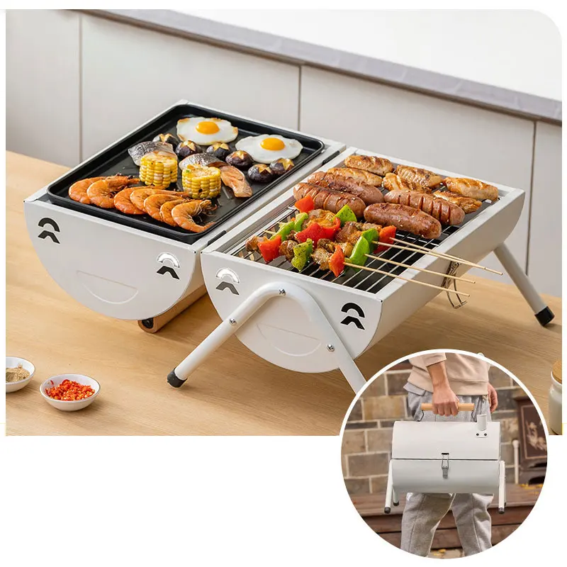 🔥 شواية فحم محمولة بتصميم عصري – مثالية للرحلات والنزهات 🍖