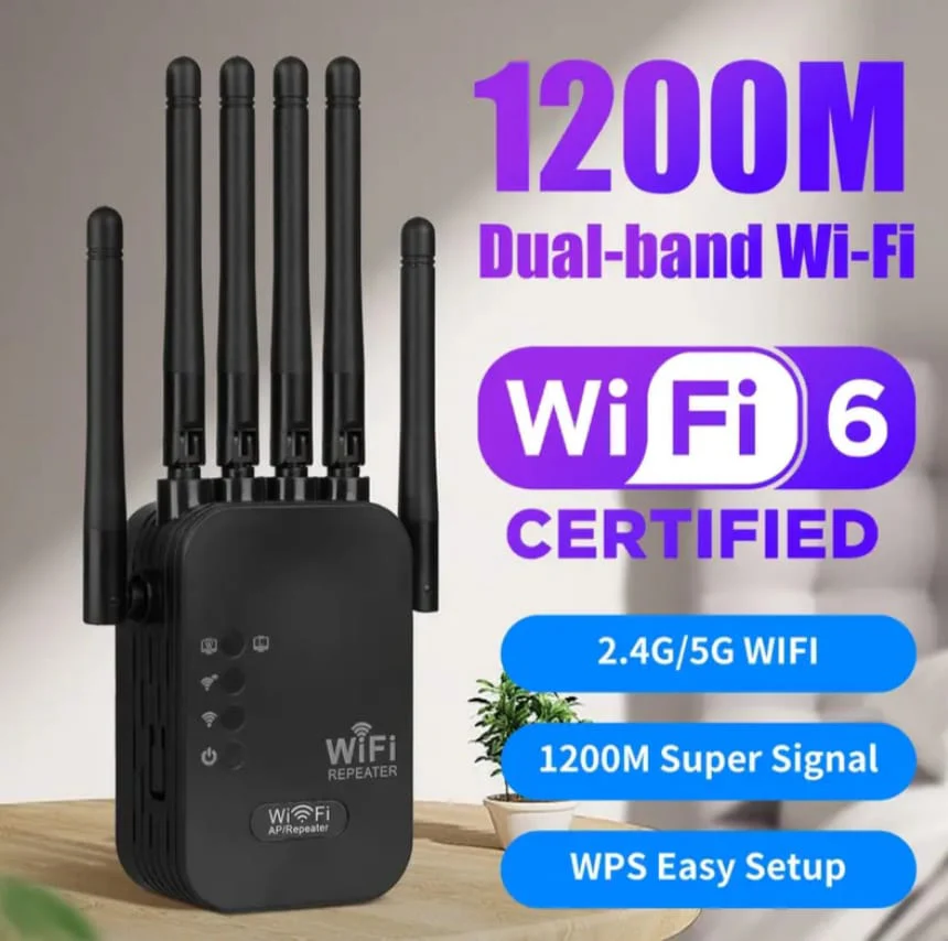 Répéteur WiFi 6 – 1200M Dual-Band Ultra Puissant
