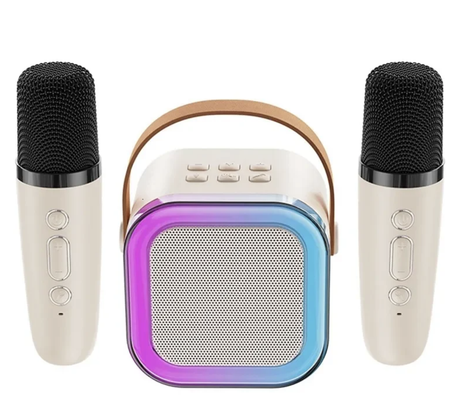 مكبر صوت لاسلكي صغير للأطفال مع ميكروفونين كاريوكي
