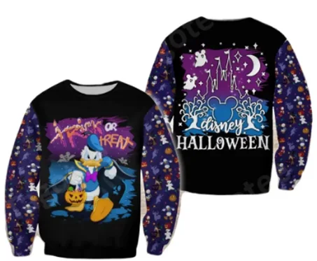 سترة  دونالد داك برقبة دائرية للرجال و النساء ثلاثية الأبعاد الطباعة  , منتج جديد  2025