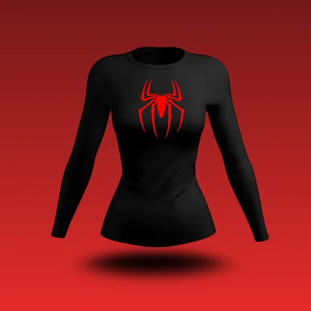 Compression Long Sleeve Shirt Whomans SPIDER RED