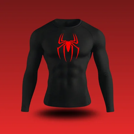 Compression Long Sleeve Shirt SPIDER RED