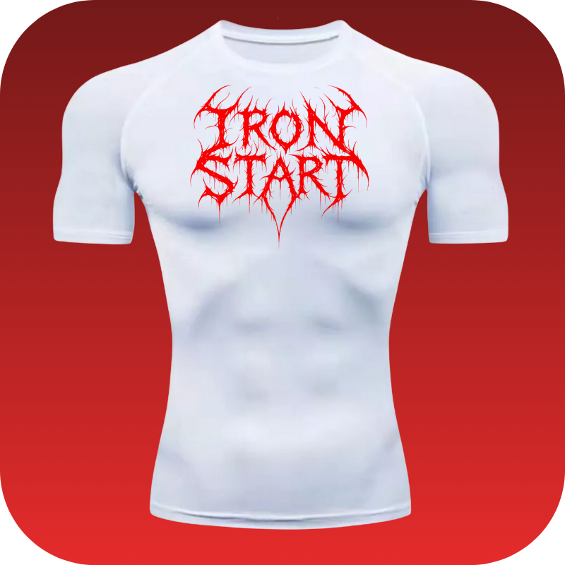 T-SHIRT WHITE IRON START RED