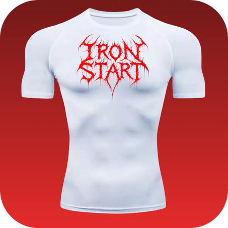 T-SHIRT WHITE IRON START RED