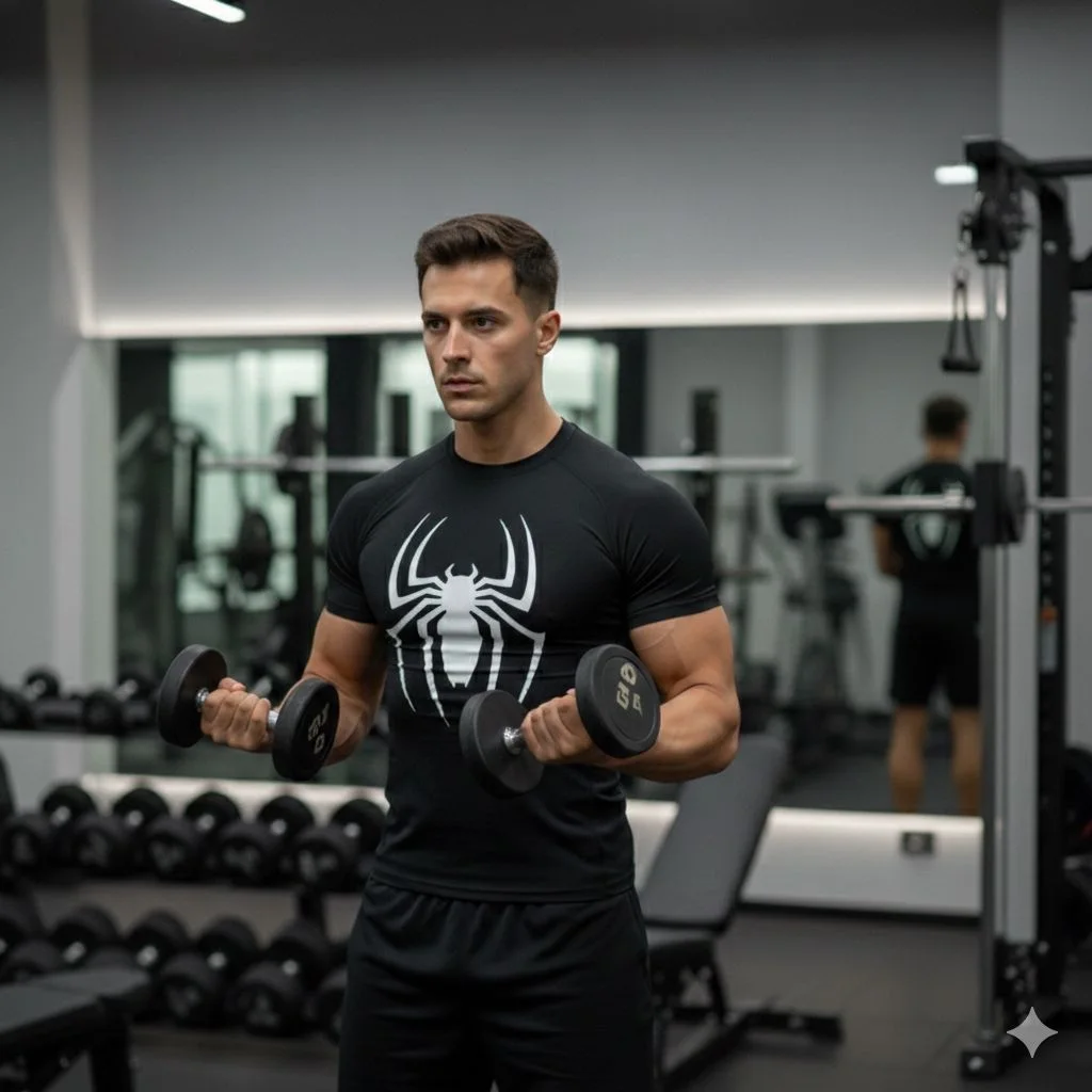 COMPRESSION T-SHIRT BLACK SPIDER