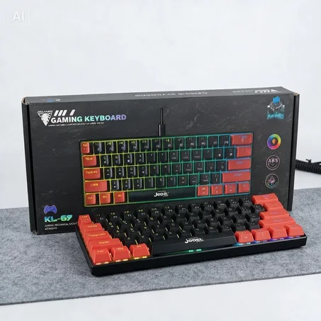 Clavier Mécanique Gamer JEDEL KL-69 - RGB - Switch Bleu (60%)