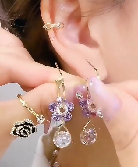 💜 حلقة الاذن لمعة الكريستال