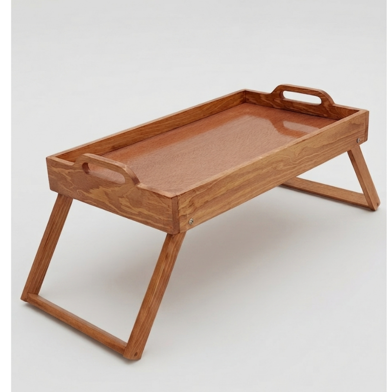 Plateau pliable en bois rouge