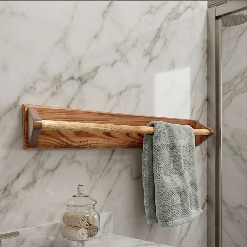 Porte serviettes mural en bois