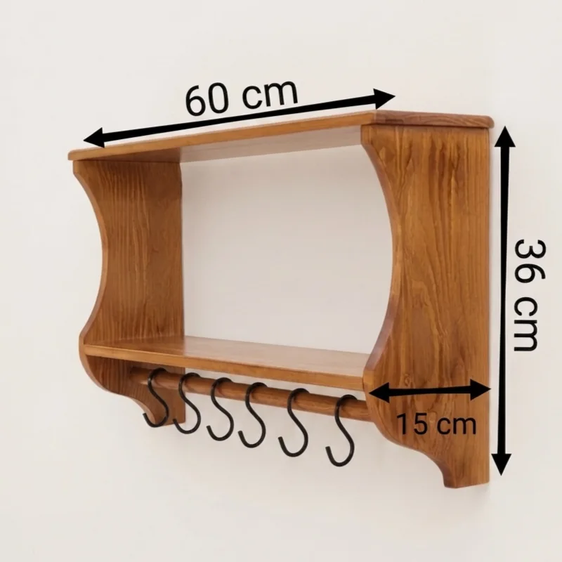 Étagère à épices en bois rouge