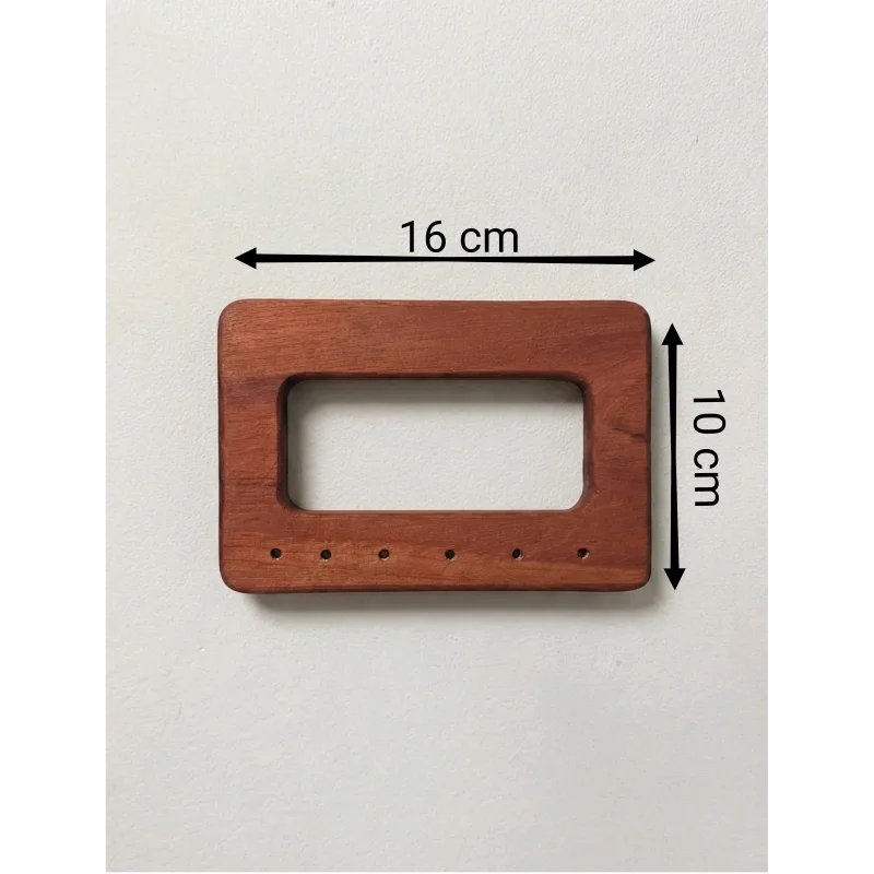 Poignées de sac rectangulaires en bois d'acajou