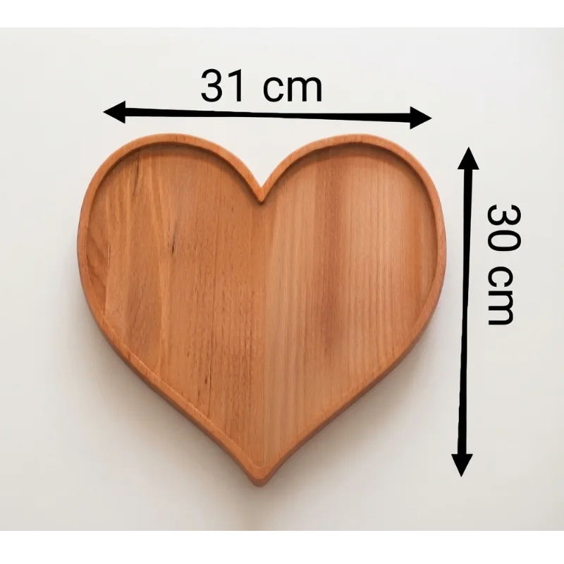 Plateau cœur  en bois dur