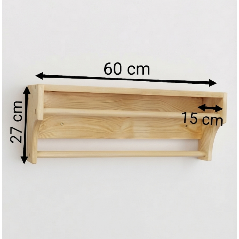 Porte-serviettes mural en bois