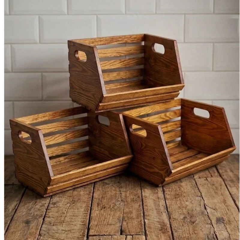 Rangement de légumes et fruits en bois