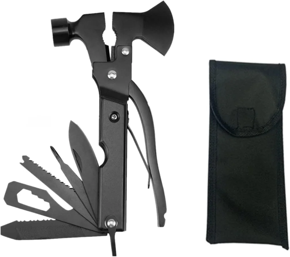 Camping Multitool 14 in 1, Survival Multi-Tool With Axe knife Camping Accessories For Men, Dad and Husband