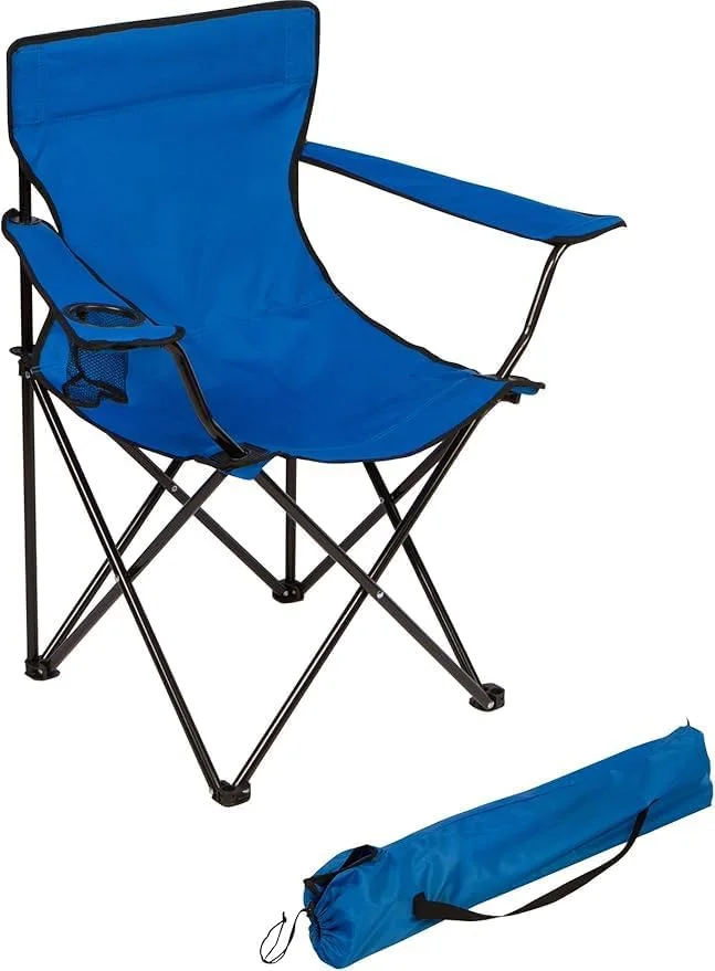 Camping Chair with Side Storage Pockets for Outdoor Travel Picnic Hiking Supports110kgs Load With Carry Bag