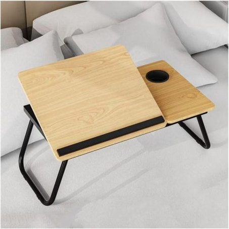 طاولة خشبية قابلة للطي متعددة الوظائف مع حامل كوب