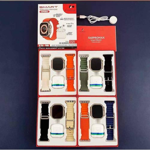 باك ساعة ذكية بروماكس مع 2 أحزمة + سماعات بلوتوث Smart Watch Ultra 2 Strips + Air Pods