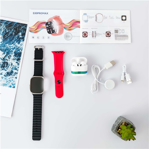 باك ساعة ذكية بروماكس مع 2 أحزمة + سماعات بلوتوث Smart Watch Ultra 2 Strips + Air Pods