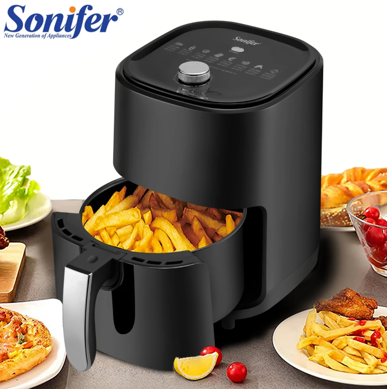 Air Fryer Sonifer 4.5L  - مقلاة هوائية– طهي صحي بدون زيت بتقنية الهواء الساخن