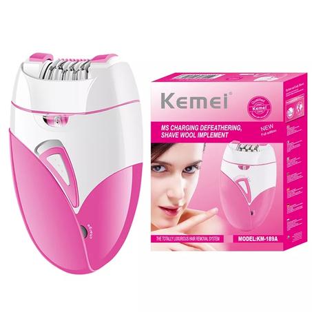 آلة إزالة الشعر الكهربائية الأصلية للسيدات نزع شعر الجسم USB مقاوم للماء Kemei KM-189A