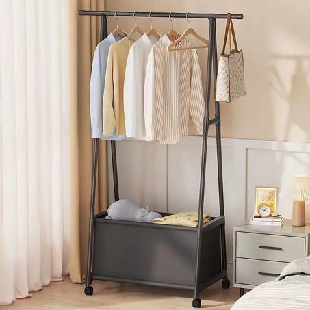 حامل ملابس بعجلات ، رف تخزين ملابس ، منظم أحذية ، خزانة أزياء Multifunctional coat rack