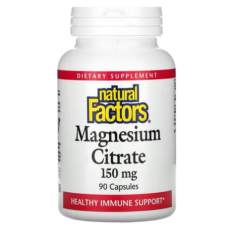 Natural Factors, Citrate de magnésium, 150 mg, 90 capsules سترات المغنيسيوم، 150 ملجم، 90 كبسول