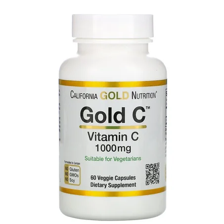 California Gold Nutrition Vitamine C, Gold C 1000 mg - 60 capsules végétariennes  فيتامين جـ، 1,000 ملجم، 60 كبسولة نباتية