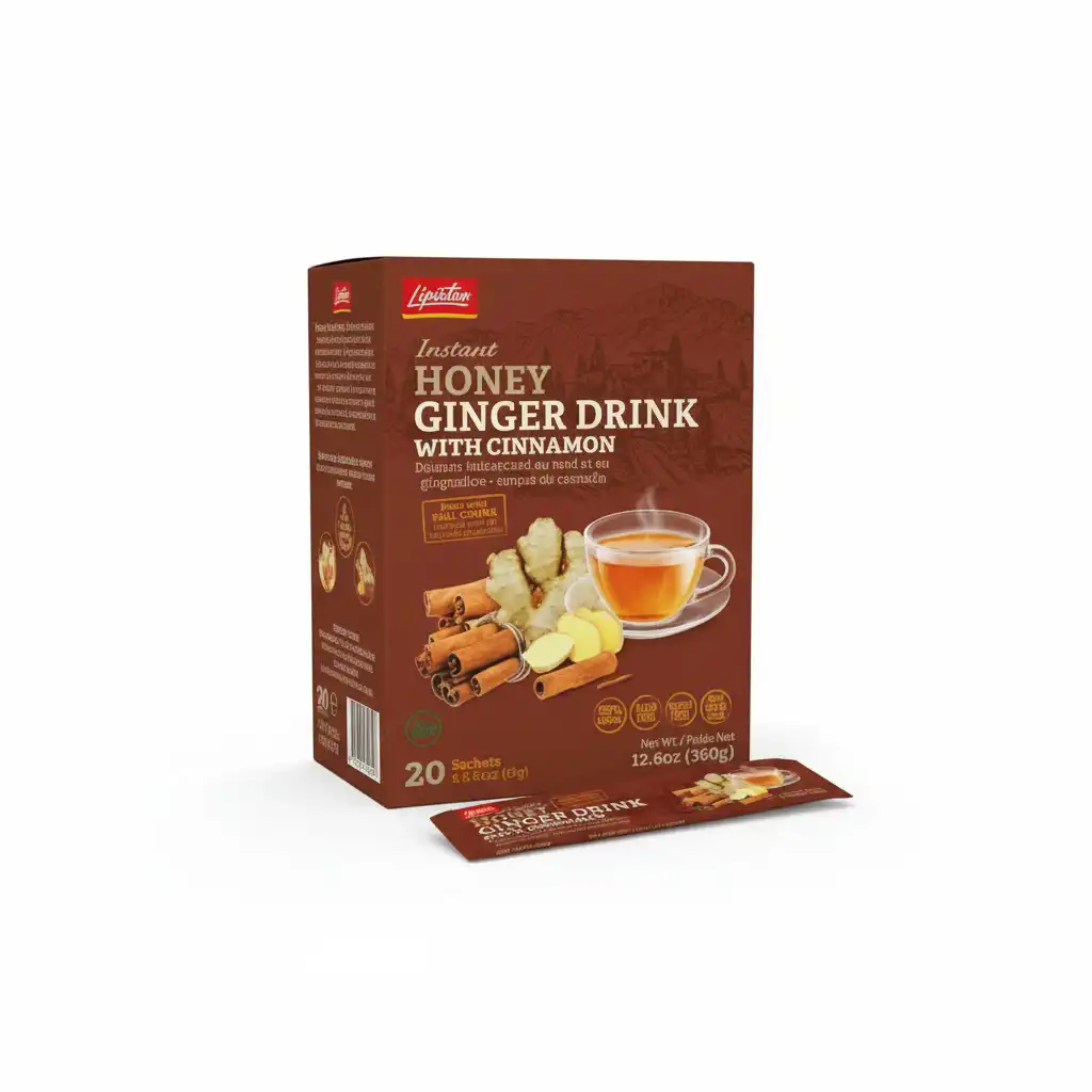 Lipatea مشروب سريع الذوبان (زنجبيل - عسل - قرفة) 20 كيس قابل للذوبان