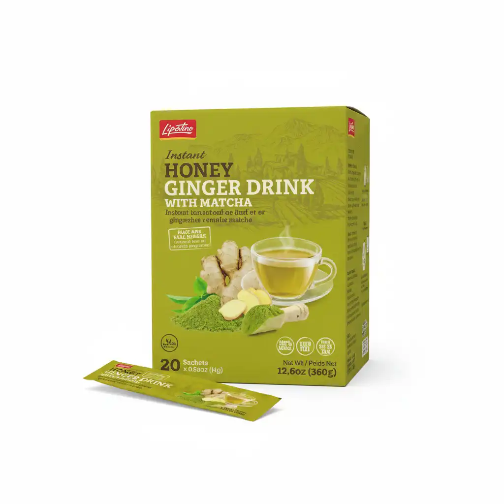 Lipatea مشروب سريع الذوبان (زنجبيل - عسل - ماتشا) 20 كيس قابل للذوبان