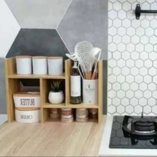 رف خشبي+حامل الورق . إثنان بثمن واحد